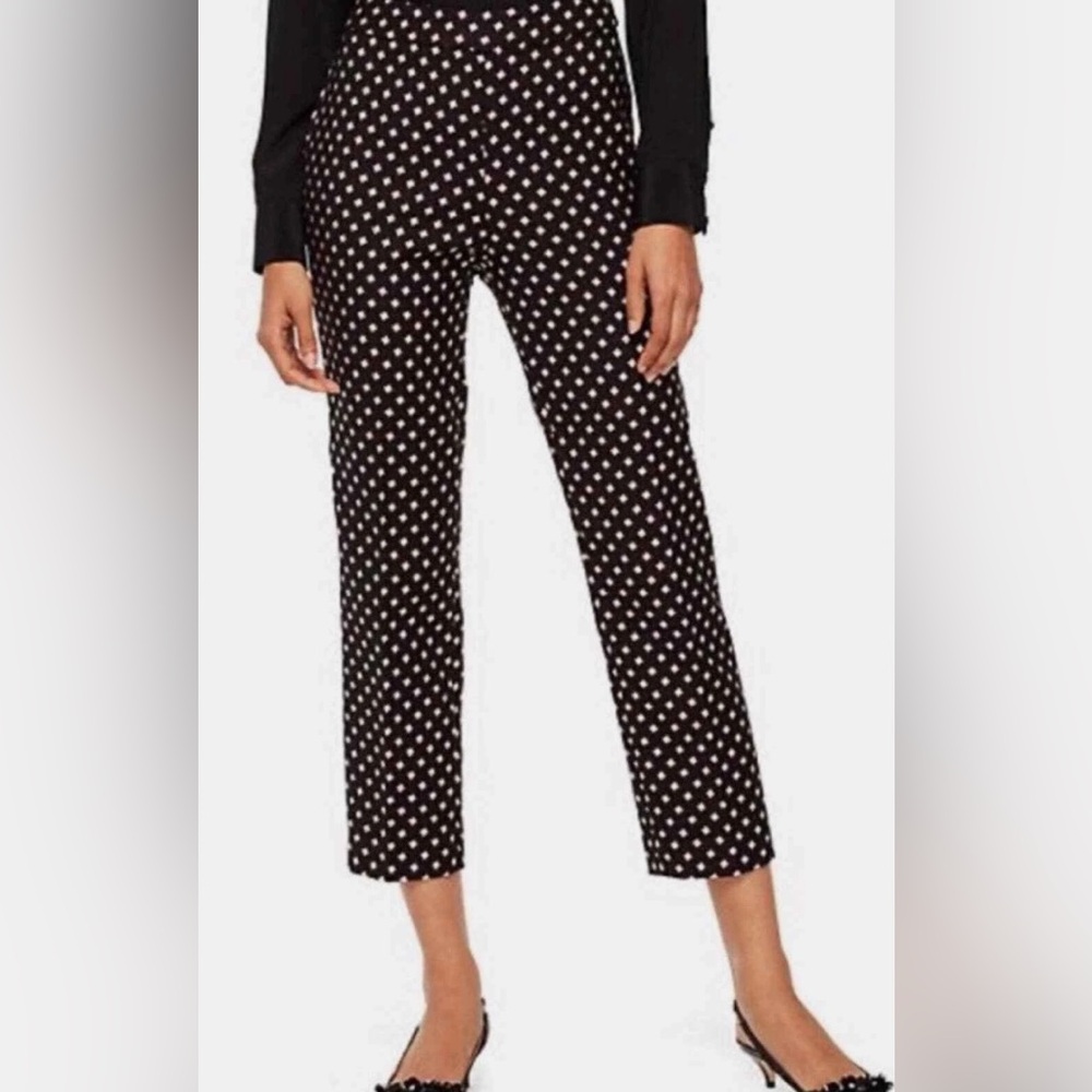 Kate Spade Diamond Cigarette Cropped Black Pants Women’s Size 6